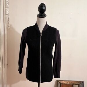 Lululemon Black Wool Shearling Zip Up Jacket Size 2
